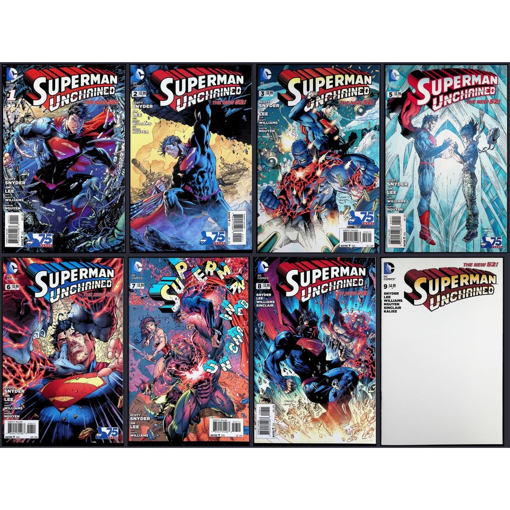 Superman Unchained 8X Comic Lot #1 2 3 5 6 7 8 9 New 52 DC